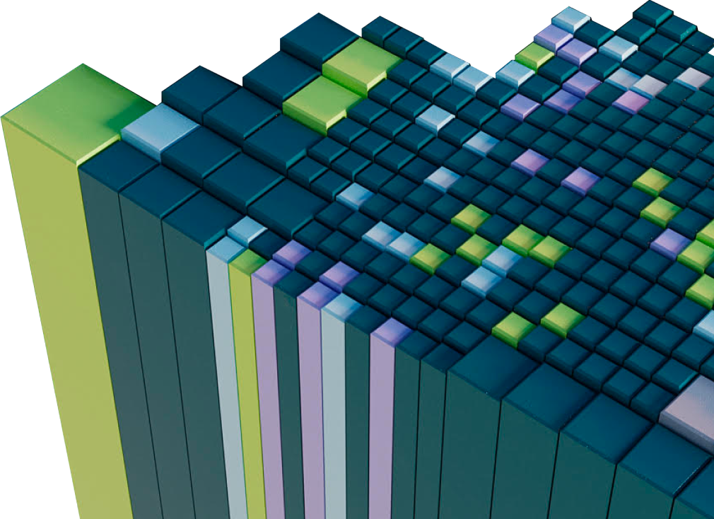 Abstract elongated colorful squares